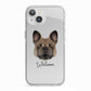 French Bulldog Personalised iPhone 13 TPU Impact Case with White Edges