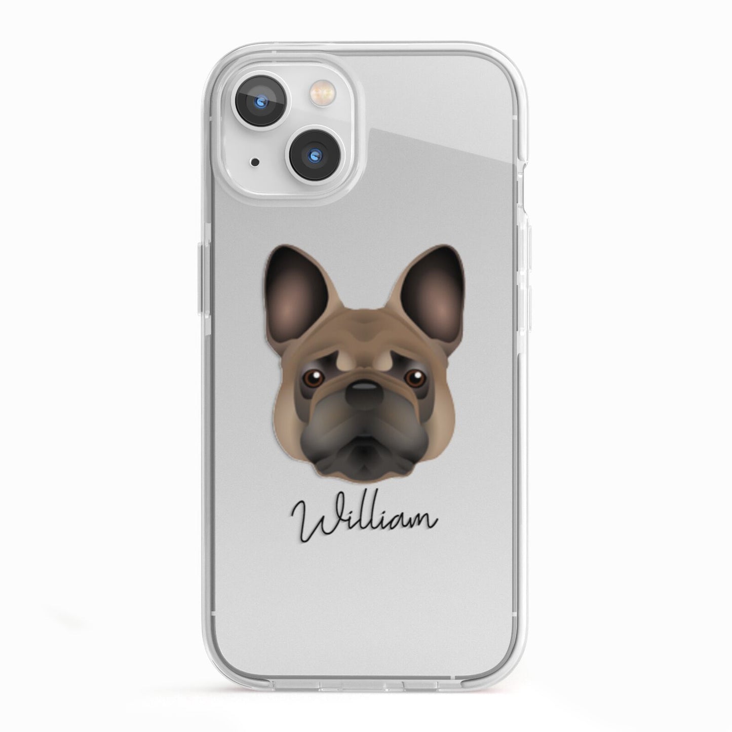 French Bulldog Personalised iPhone 13 TPU Impact Case with White Edges
