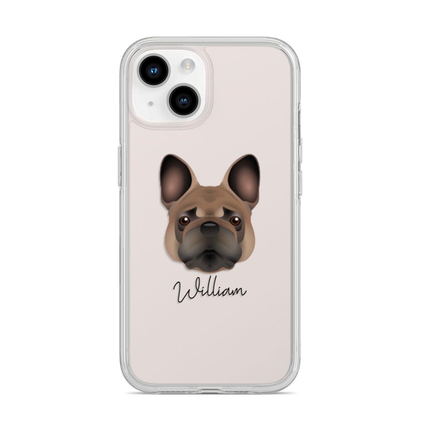 French Bulldog Personalised iPhone 14 Clear Tough Case Starlight