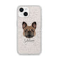 French Bulldog Personalised iPhone 14 Glitter Tough Case Starlight