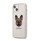 French Bulldog Personalised iPhone 14 Plus Clear Tough Case Starlight Angled Image