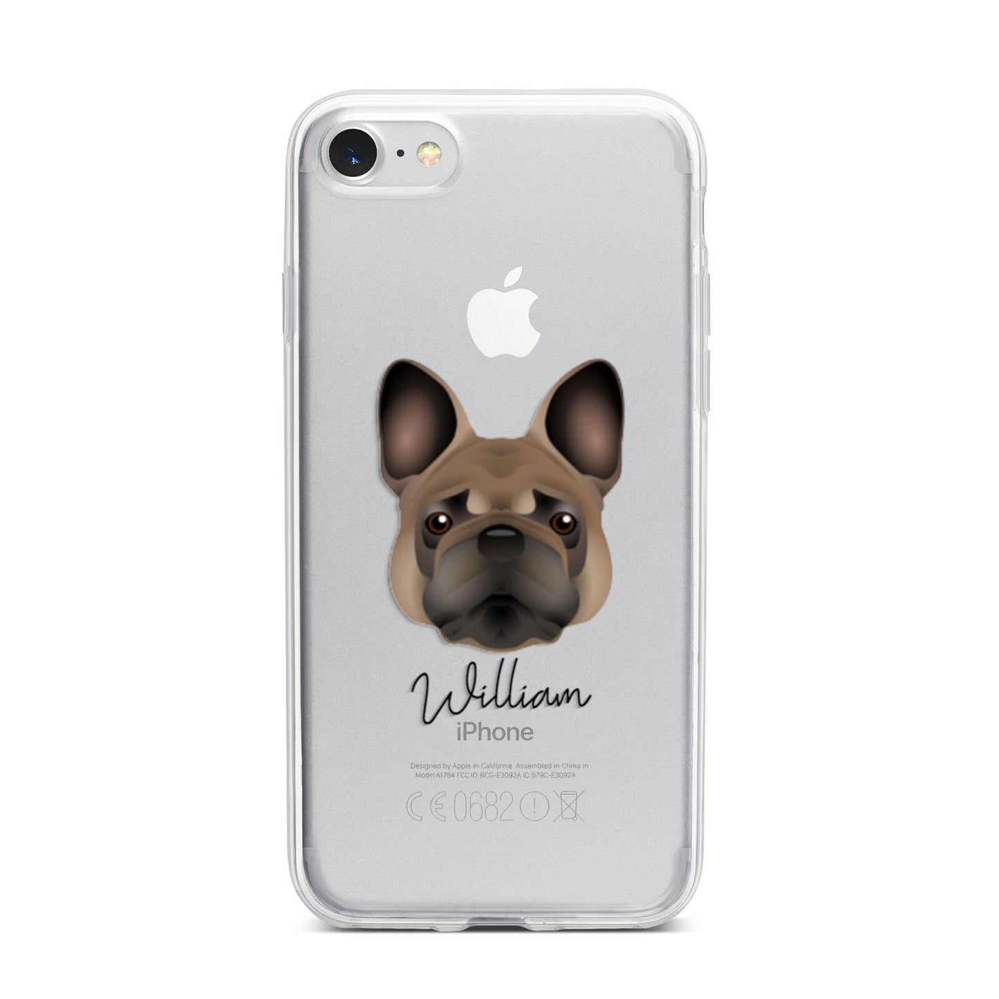 French Bulldog Personalised iPhone 7 Bumper Case on Silver iPhone