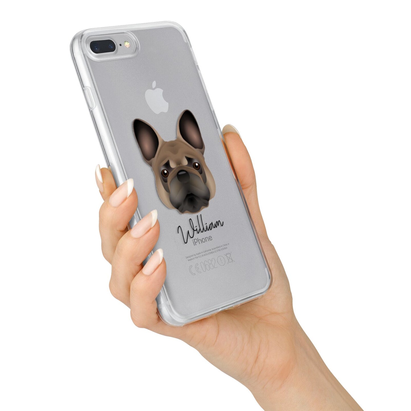 French Bulldog Personalised iPhone 7 Plus Bumper Case on Silver iPhone Alternative Image