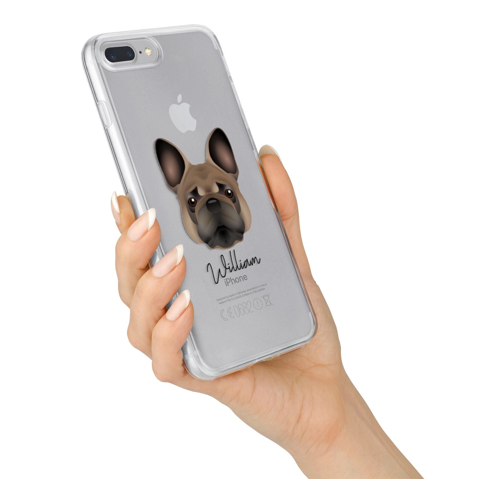 French Bulldog Personalised iPhone 7 Plus Bumper Case on Silver iPhone Alternative Image