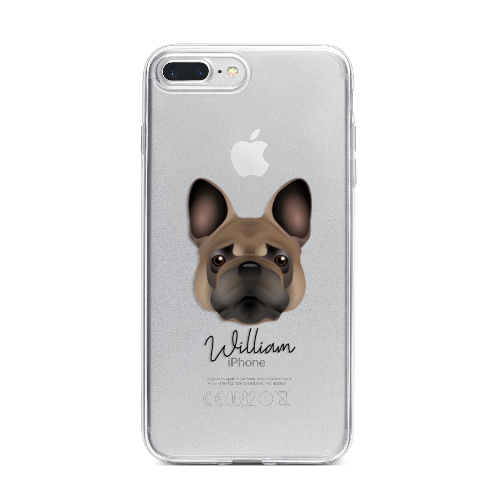French Bulldog Personalised iPhone 7 Plus Bumper Case on Silver iPhone