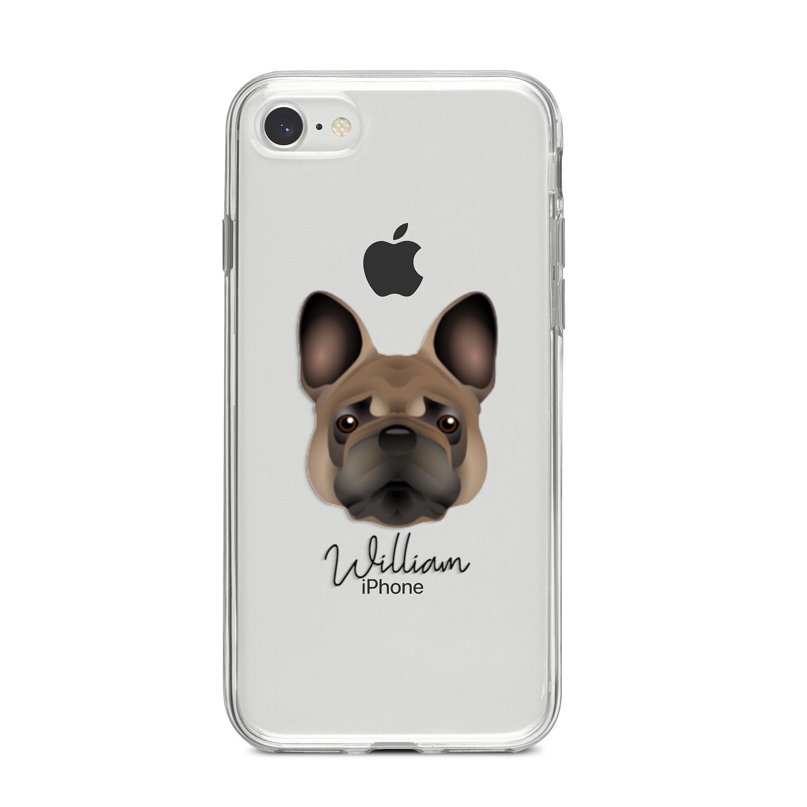 French Bulldog Personalised iPhone 8 Bumper Case on Silver iPhone