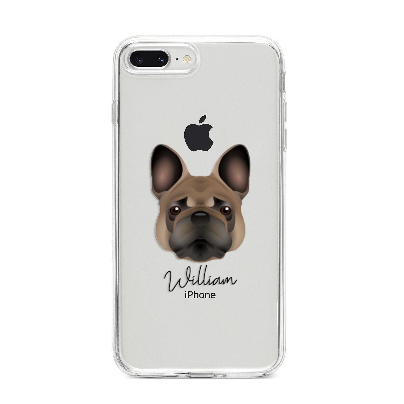 French Bulldog Personalised iPhone 8 Plus Bumper Case on Silver iPhone