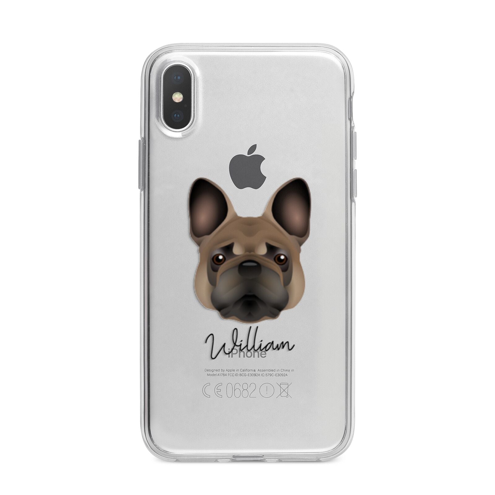 French Bulldog Personalised iPhone X Bumper Case on Silver iPhone Alternative Image 1