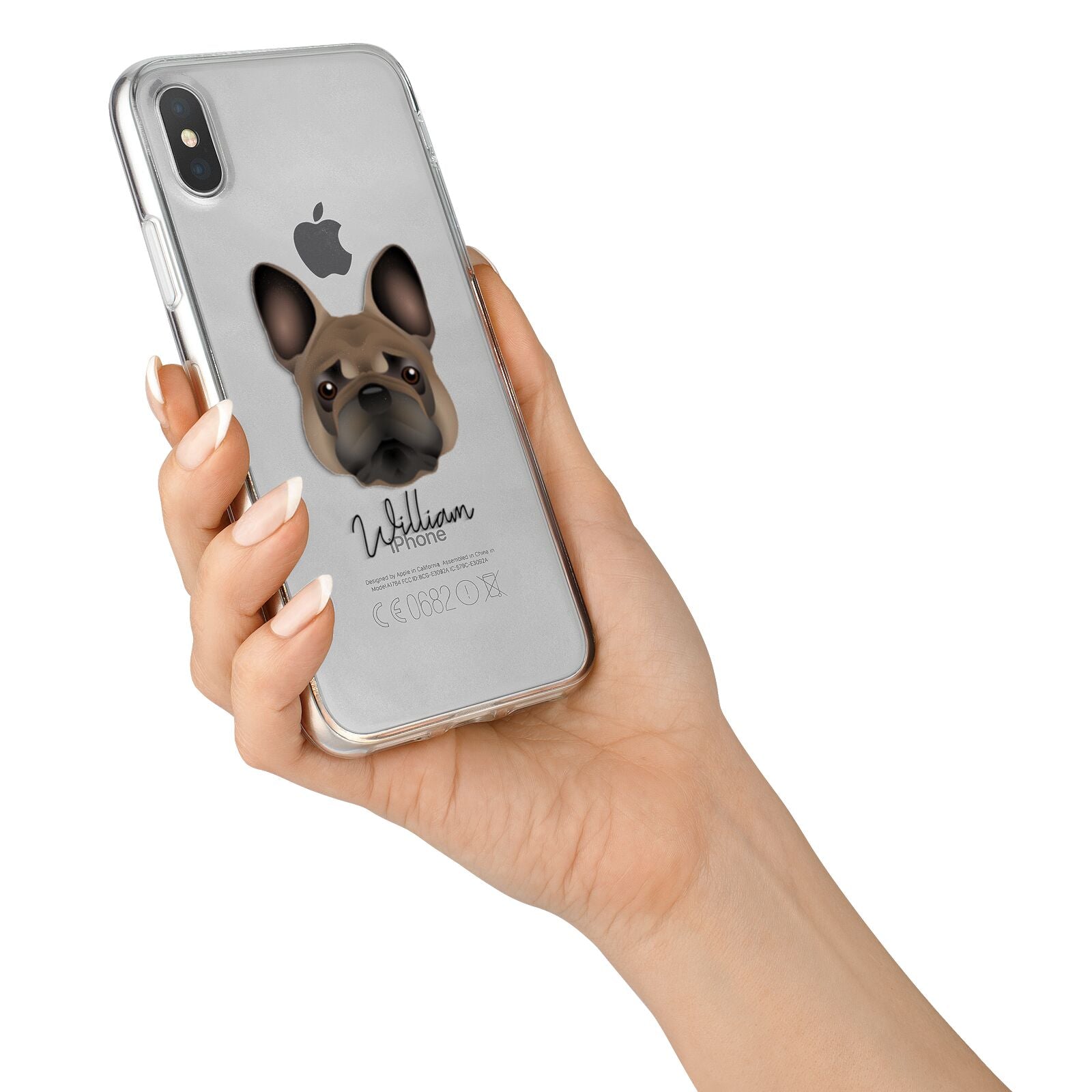French Bulldog Personalised iPhone X Bumper Case on Silver iPhone Alternative Image 2