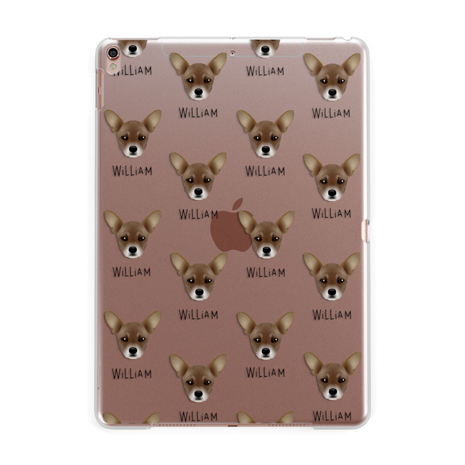 French Pin Icon with Name Apple iPad Rose Gold Case