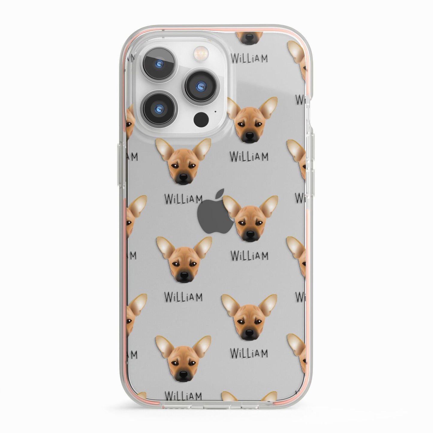 French Pin Icon with Name iPhone 13 Pro TPU Impact Case with Pink Edges