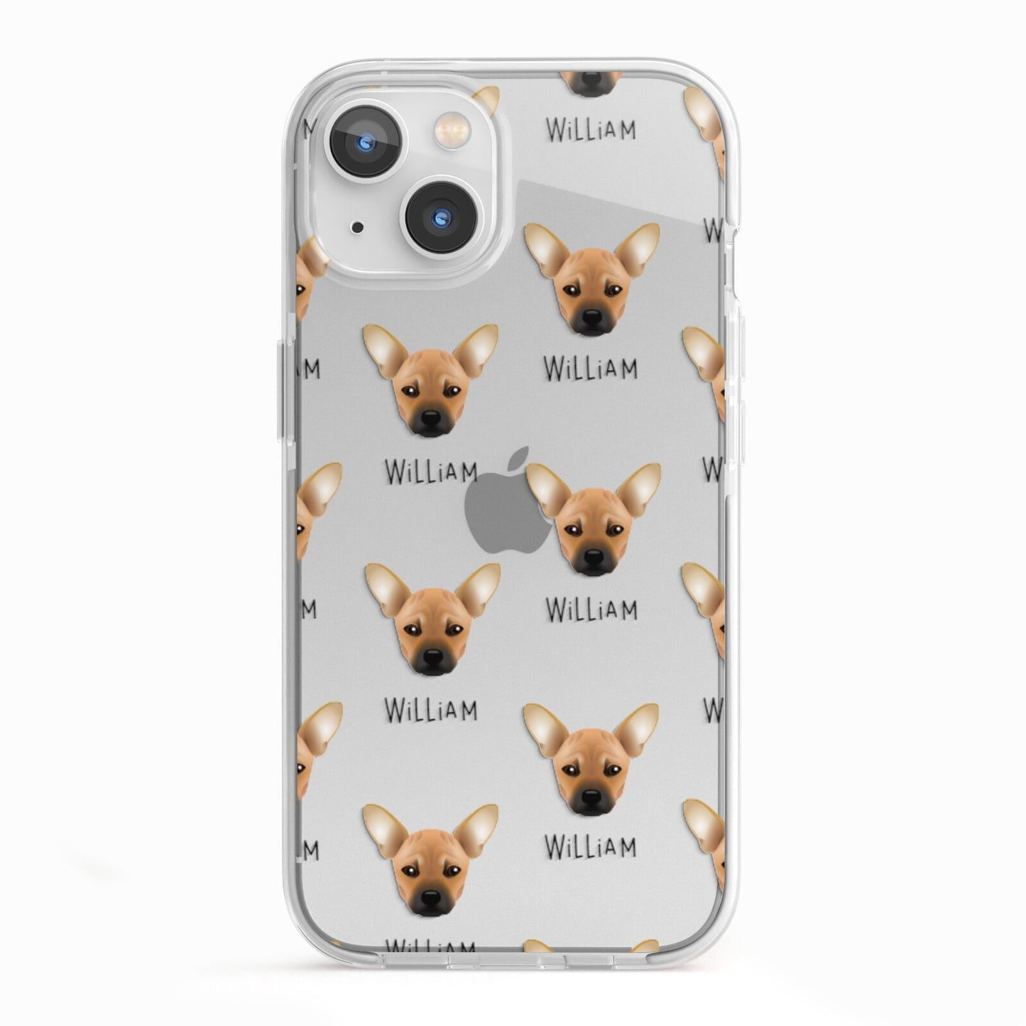 French Pin Icon with Name iPhone 13 TPU Impact Case with White Edges