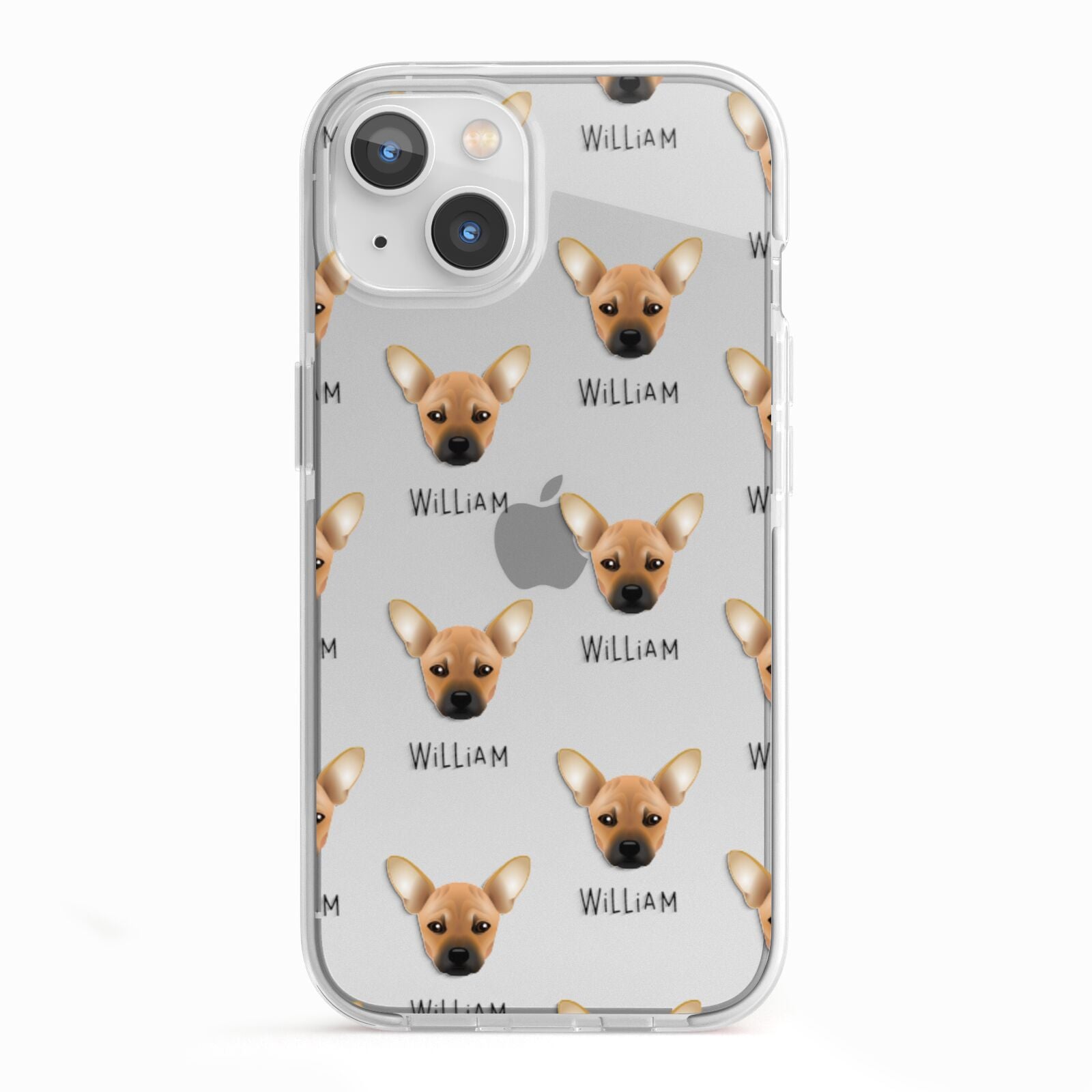 French Pin Icon with Name iPhone 13 TPU Impact Case with White Edges