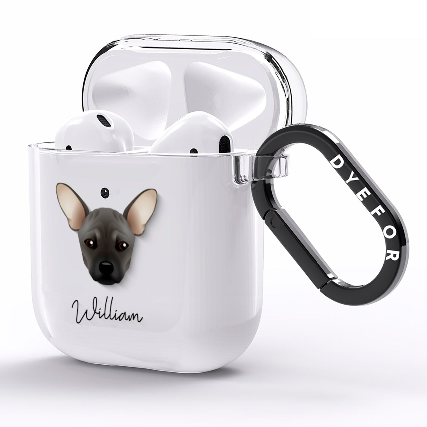 French Pin Personalised AirPods Clear Case Side Image