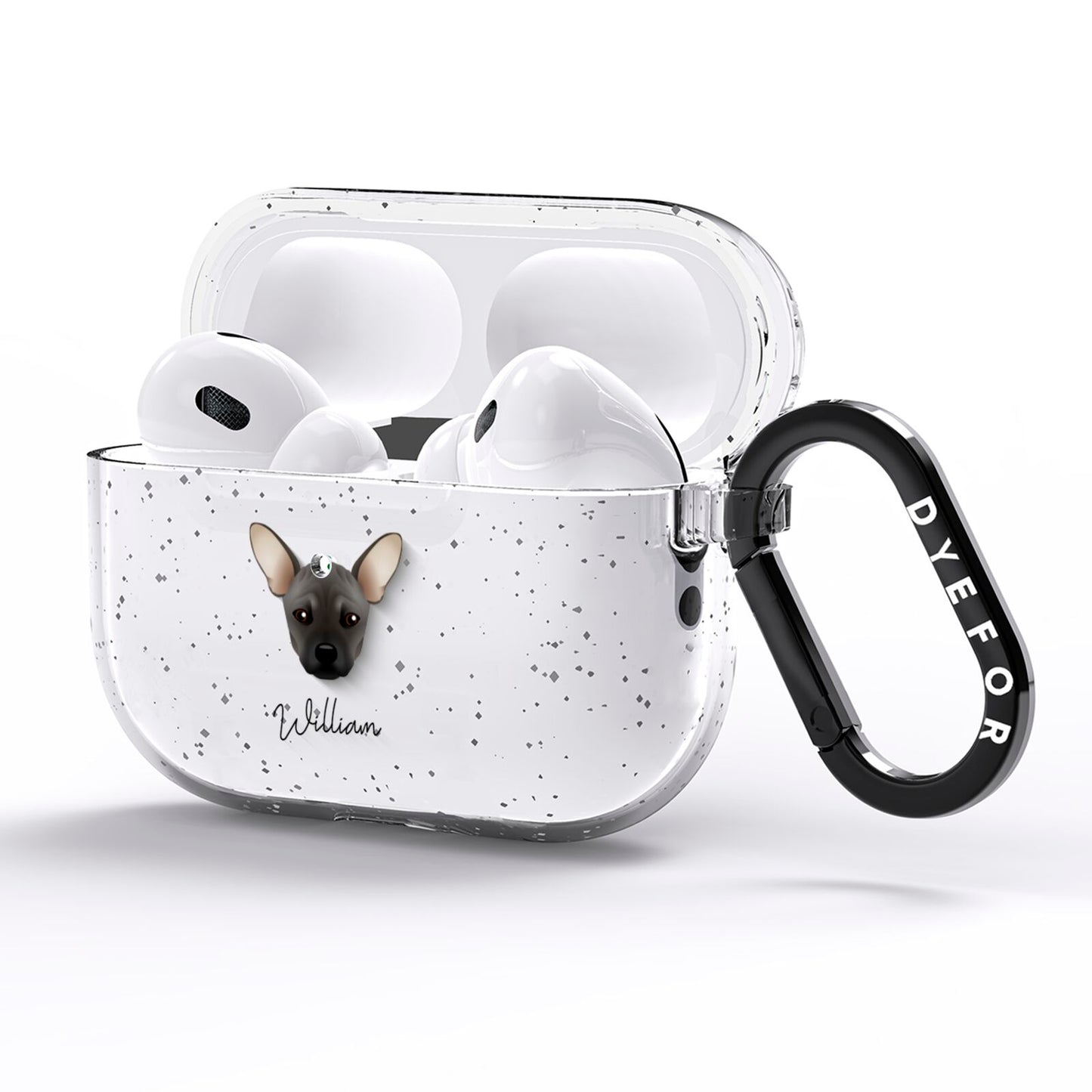 French Pin Personalised AirPods Pro Glitter Case Side Image