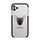 French Pin Personalised Apple iPhone 11 Pro Max in Silver with Black Impact Case