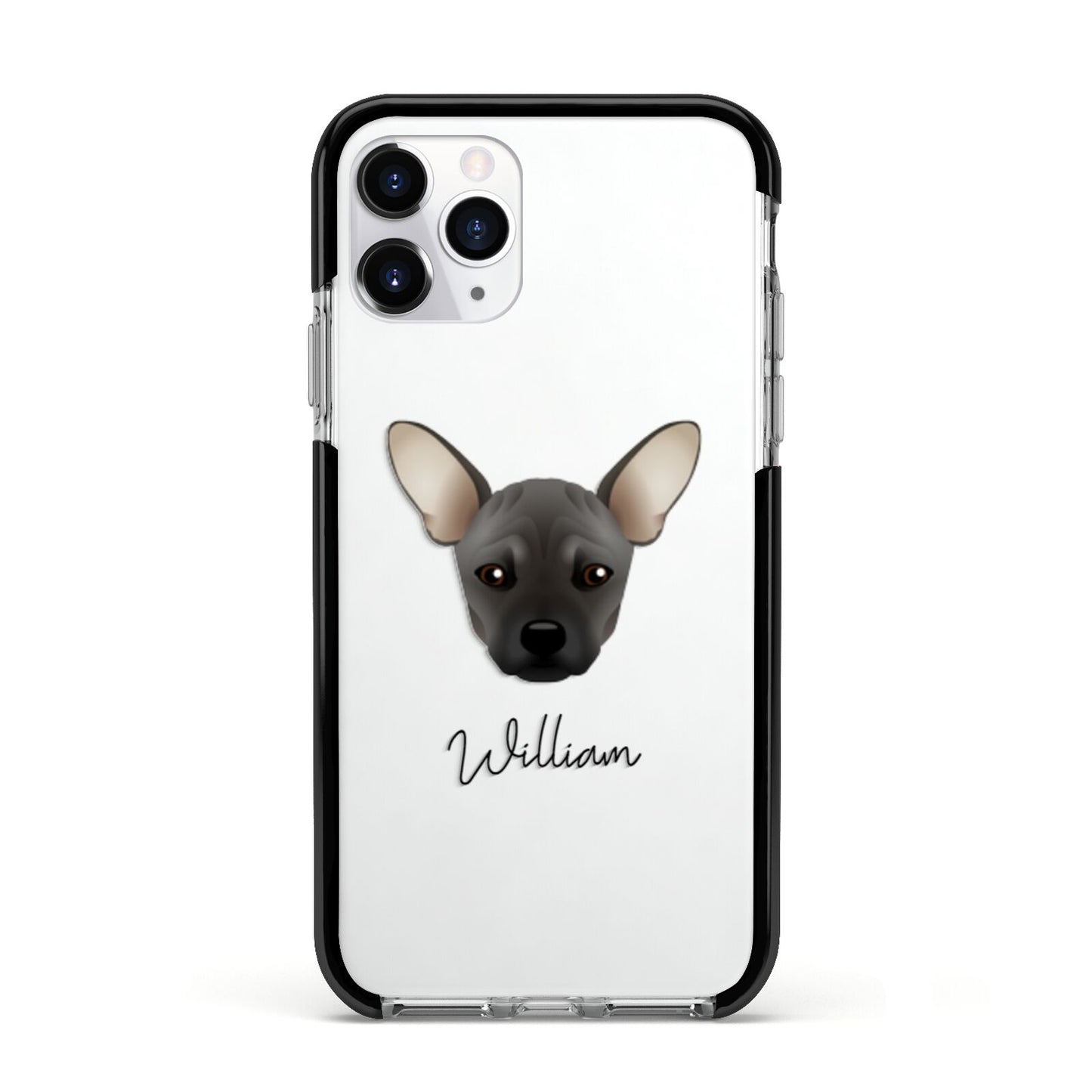 French Pin Personalised Apple iPhone 11 Pro in Silver with Black Impact Case