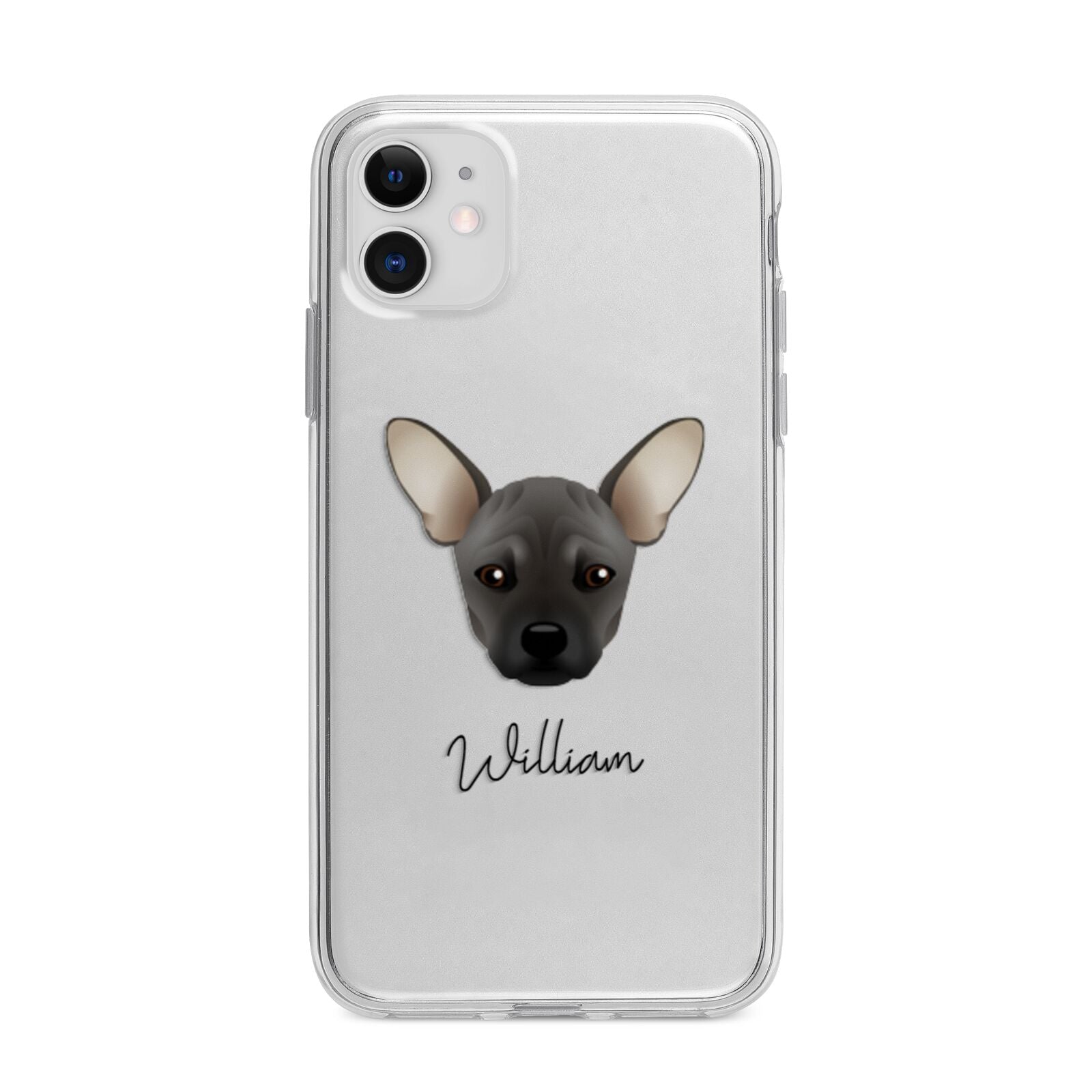 French Pin Personalised Apple iPhone 11 in White with Bumper Case