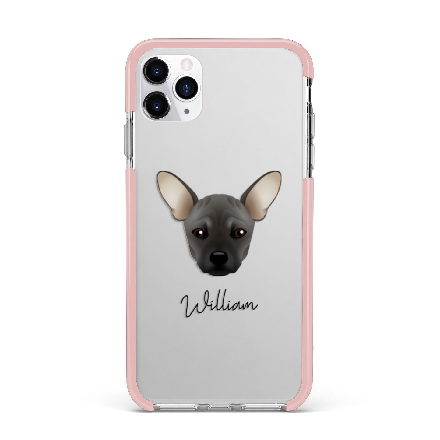 French Pin Personalised iPhone 11 Pro Max Impact Pink Edge Case