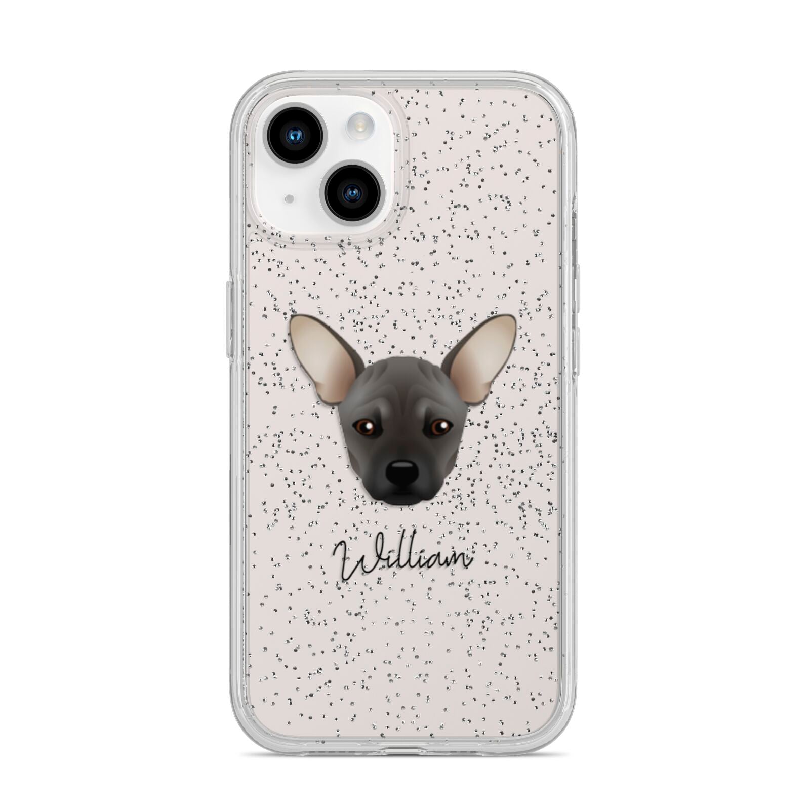 French Pin Personalised iPhone 14 Glitter Tough Case Starlight