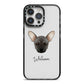 French Pin Personalised iPhone 14 Pro Max Black Impact Case on Silver phone