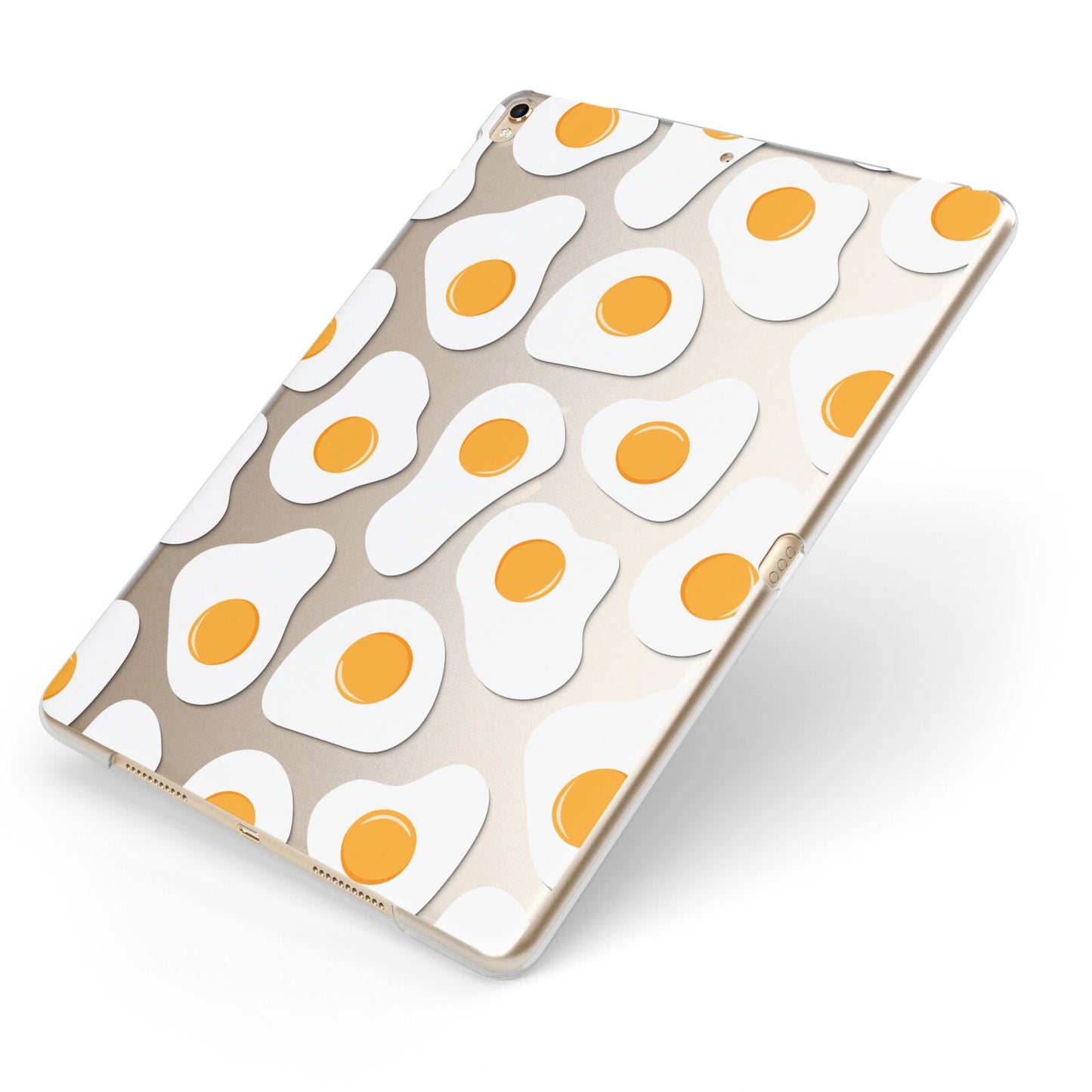 Fried Egg Apple iPad Case on Gold iPad Side View