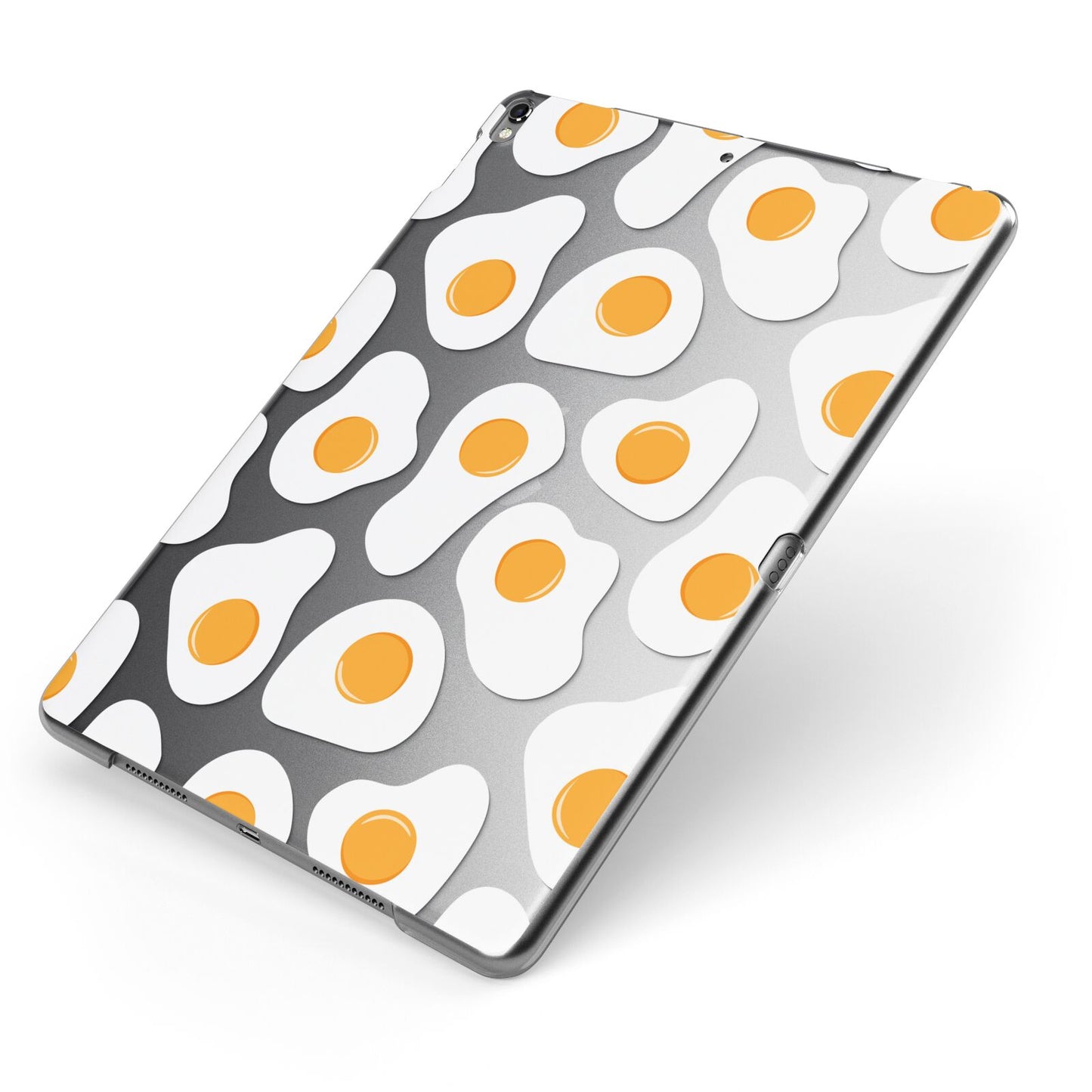Fried Egg Apple iPad Case on Grey iPad Side View