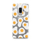 Fried Egg Samsung Galaxy S9 Plus Case on Silver phone