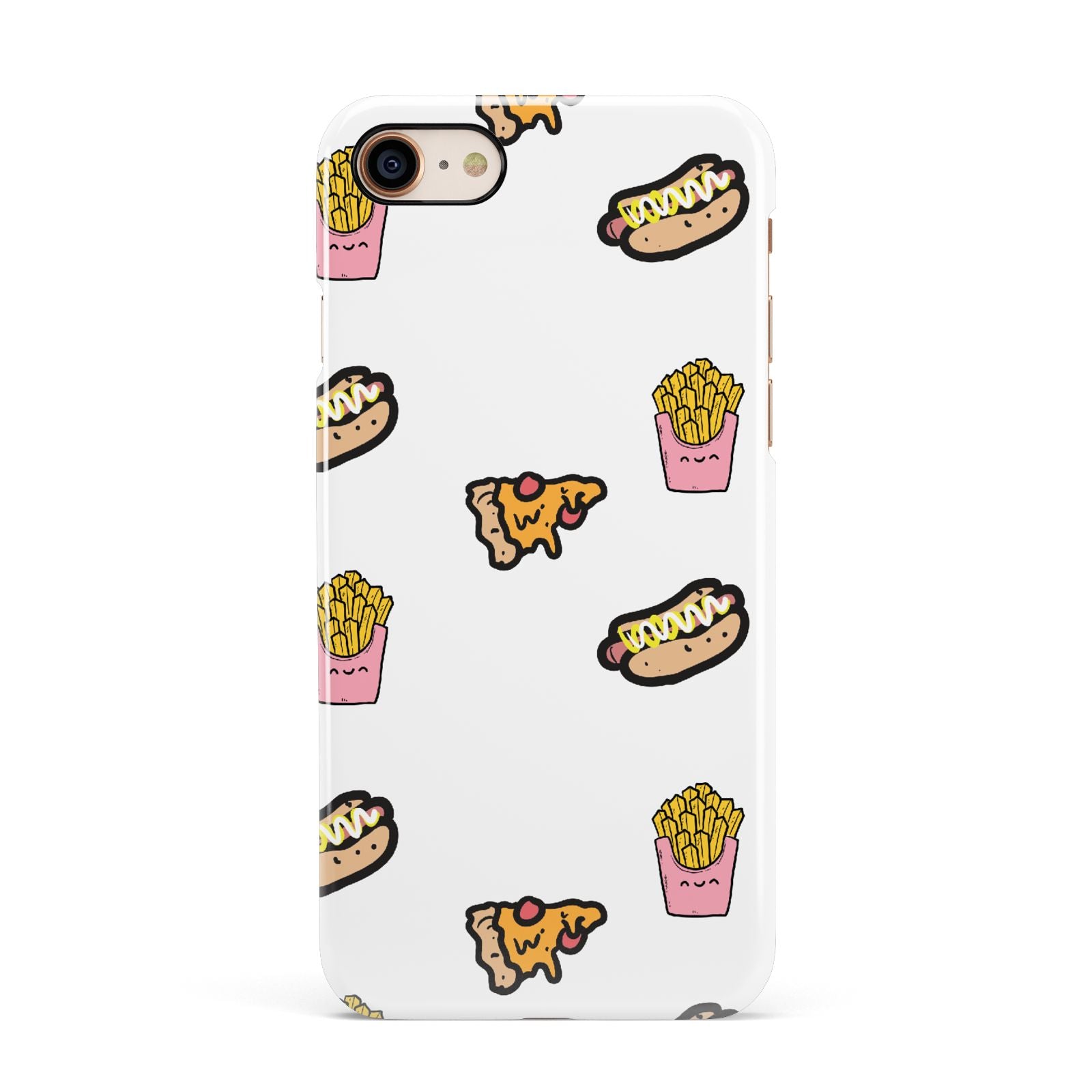 Fries Pizza Hot Dog Apple iPhone 7 8 3D Snap Case