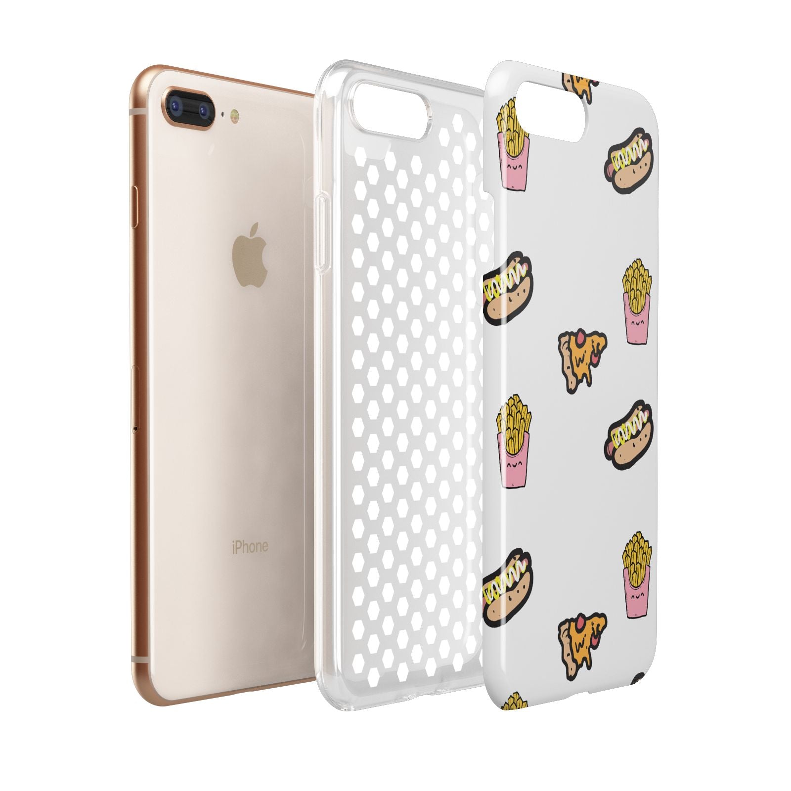 Fries Pizza Hot Dog Apple iPhone 7 8 Plus 3D Tough Case Expanded View