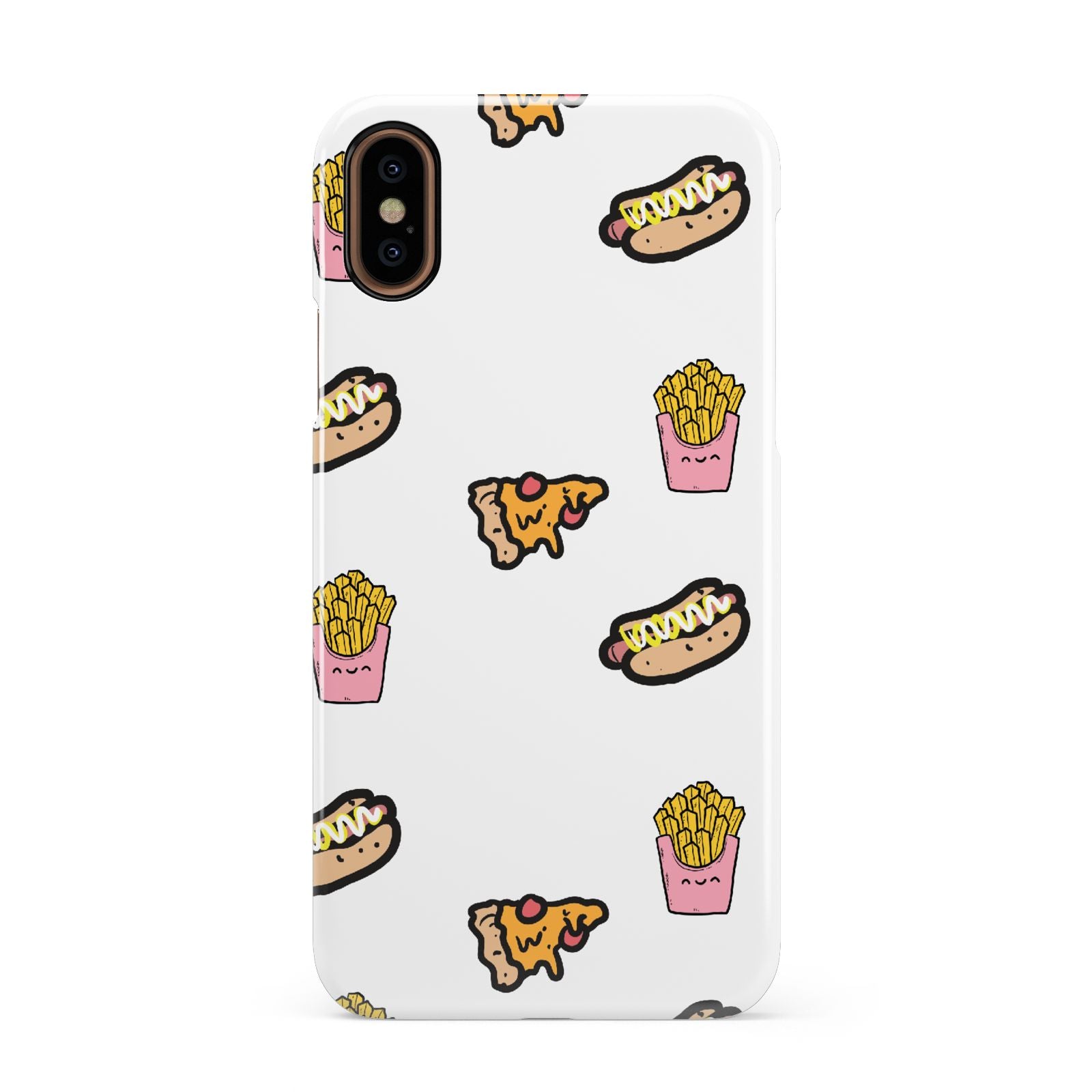 Fries Pizza Hot Dog Apple iPhone XS 3D Snap Case