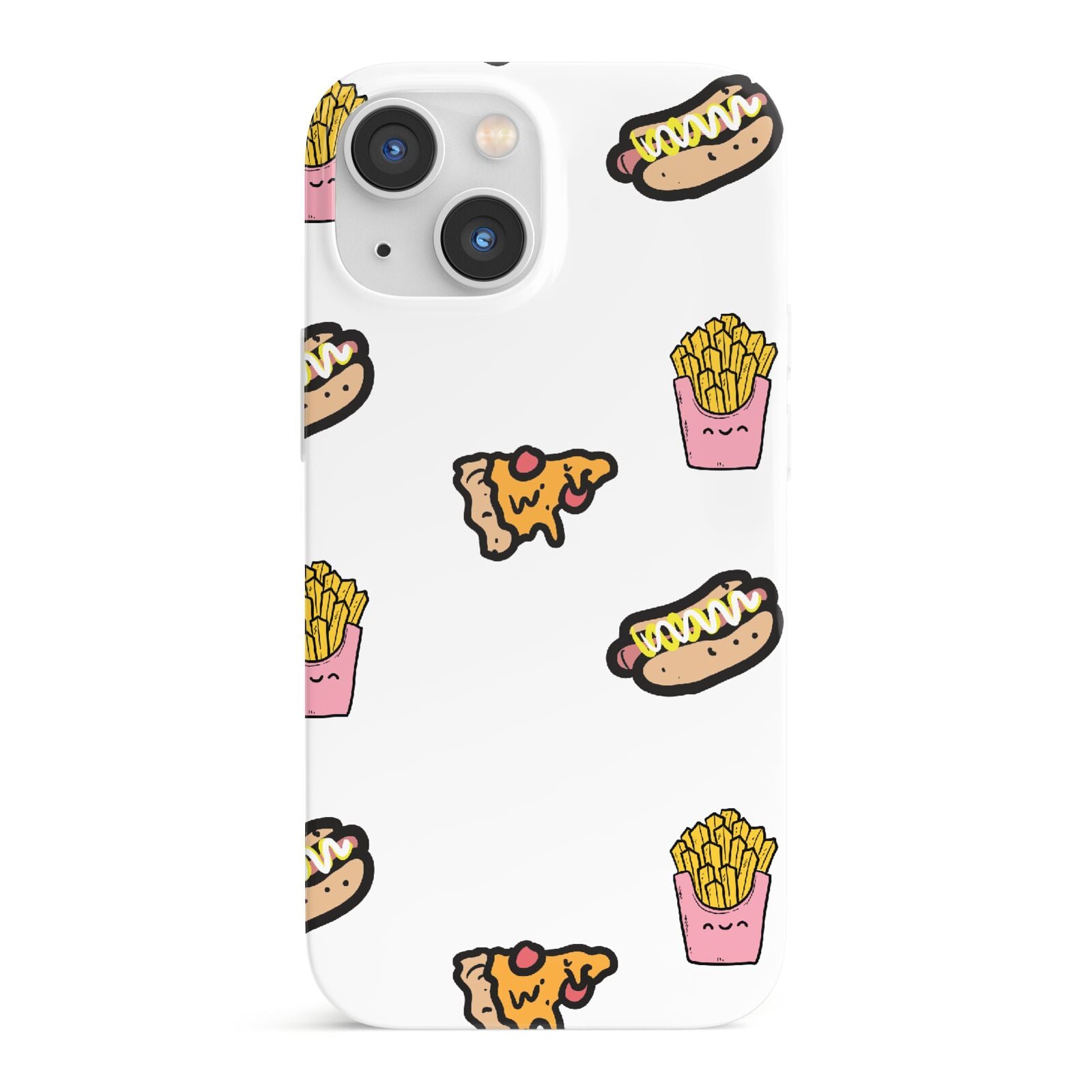 Fries Pizza Hot Dog iPhone 13 Mini Full Wrap 3D Snap Case
