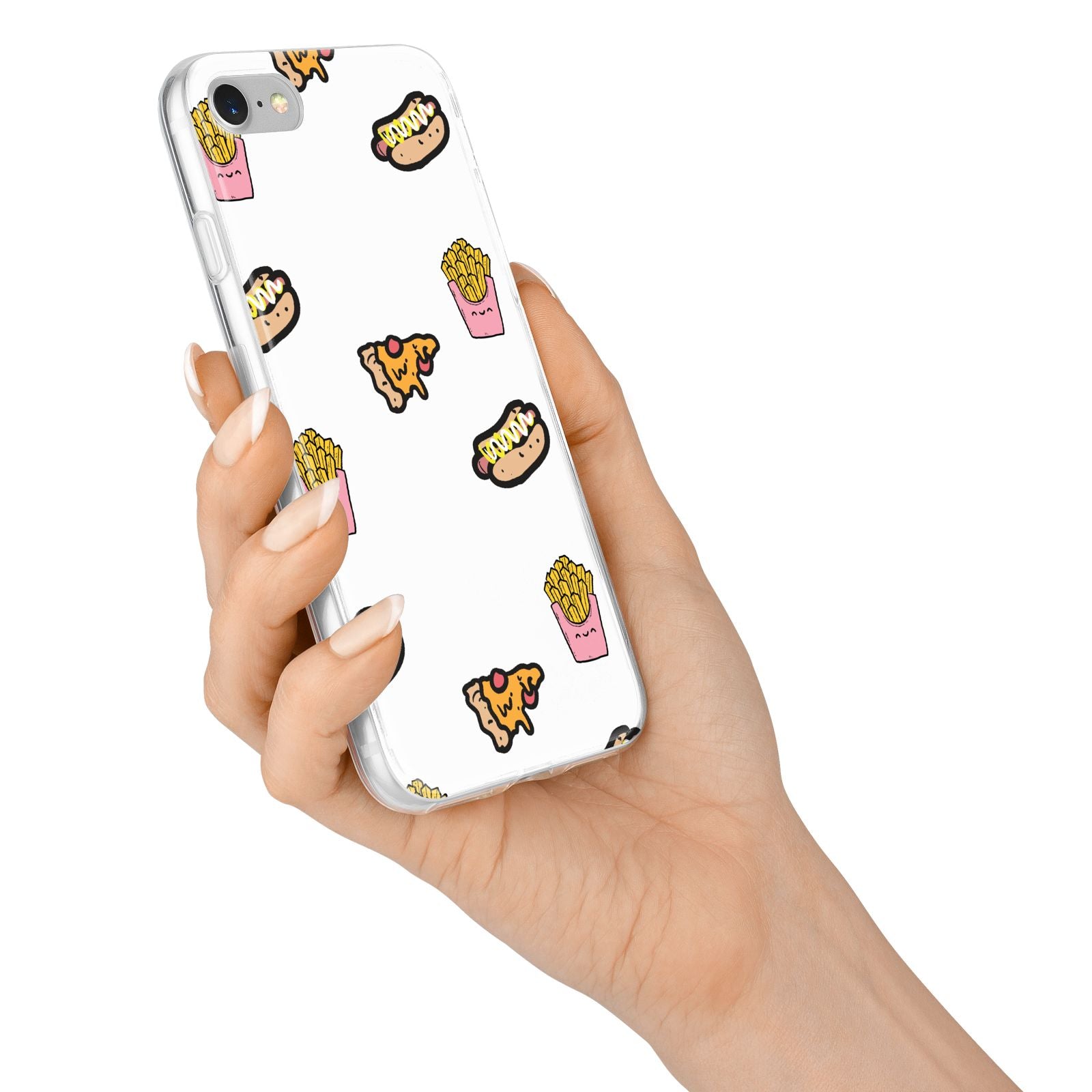 Fries Pizza Hot Dog iPhone 7 Bumper Case on Silver iPhone Alternative Image