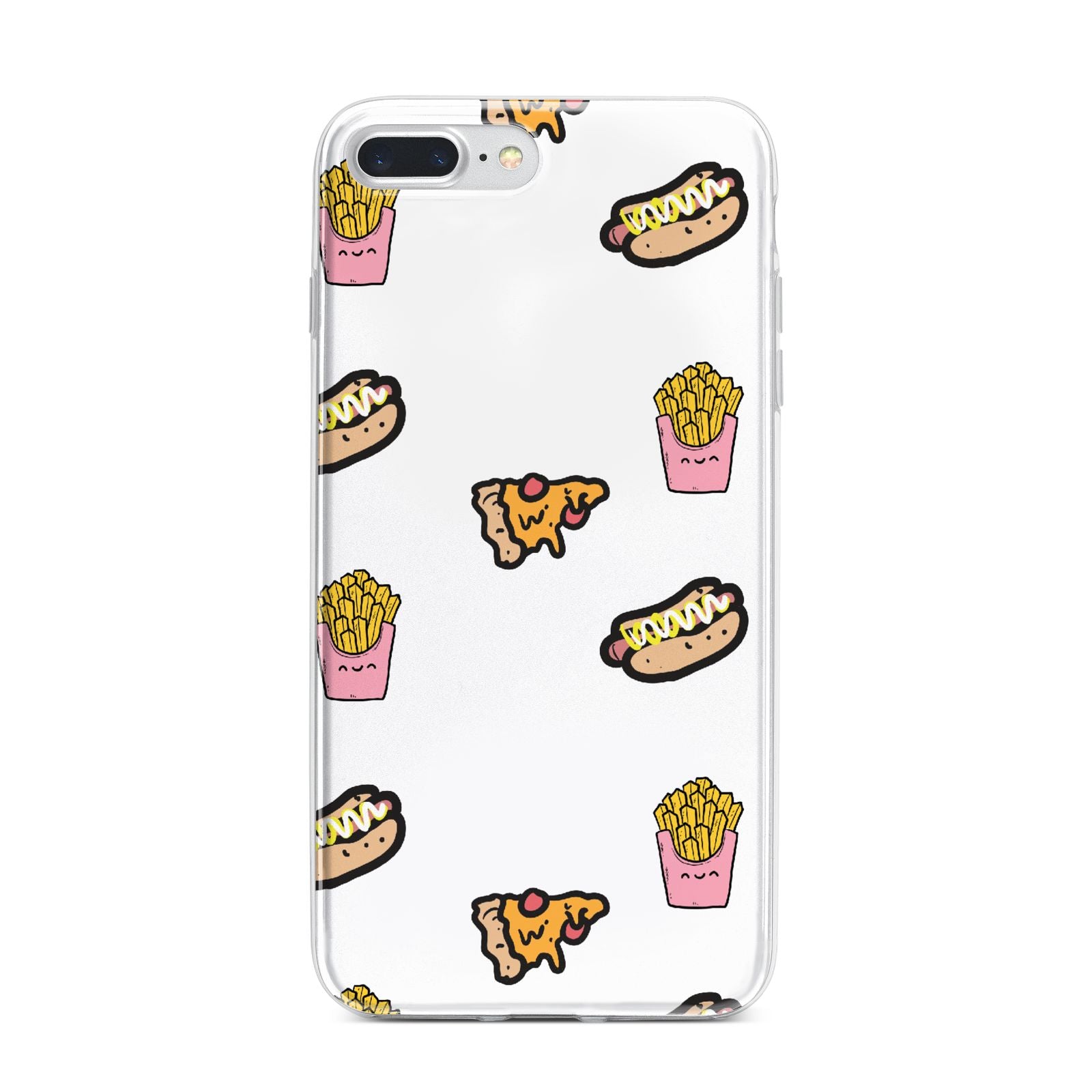 Fries Pizza Hot Dog iPhone 7 Plus Bumper Case on Silver iPhone