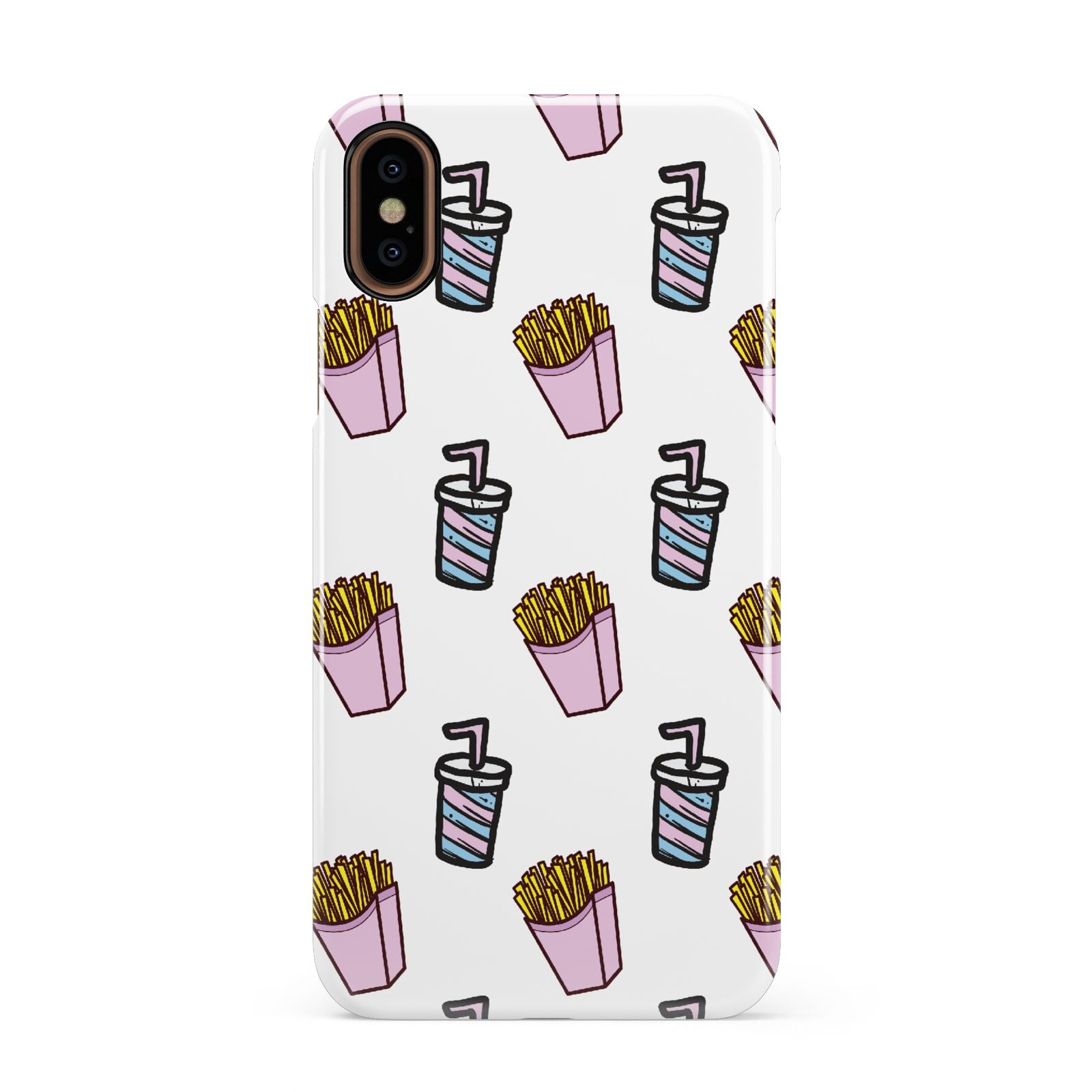 Fries Shake Fast Food Apple iPhone XS 3D Snap Case