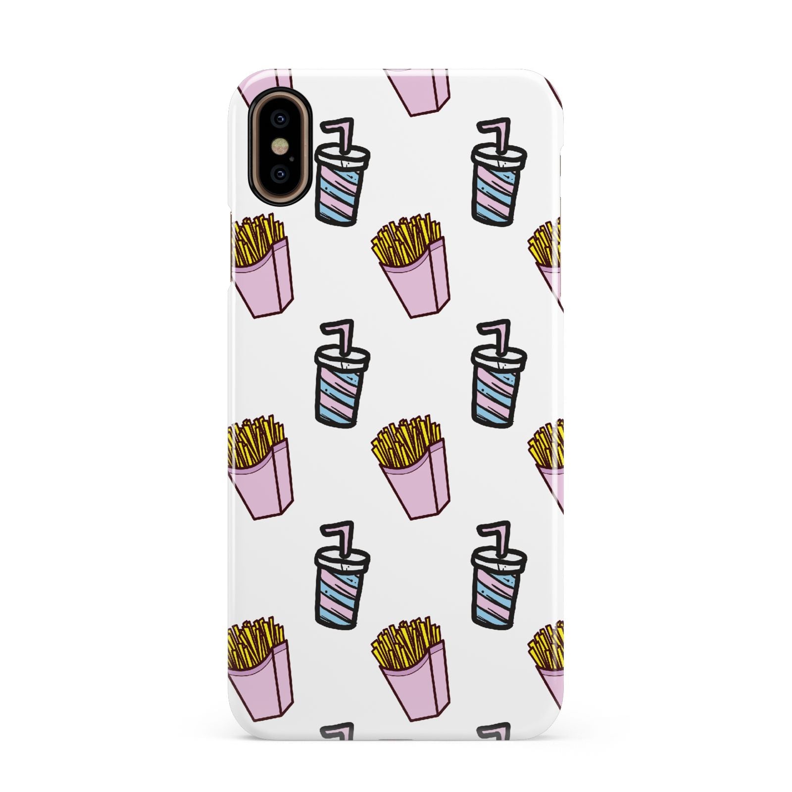 Fries Shake Fast Food Apple iPhone Xs Max 3D Snap Case