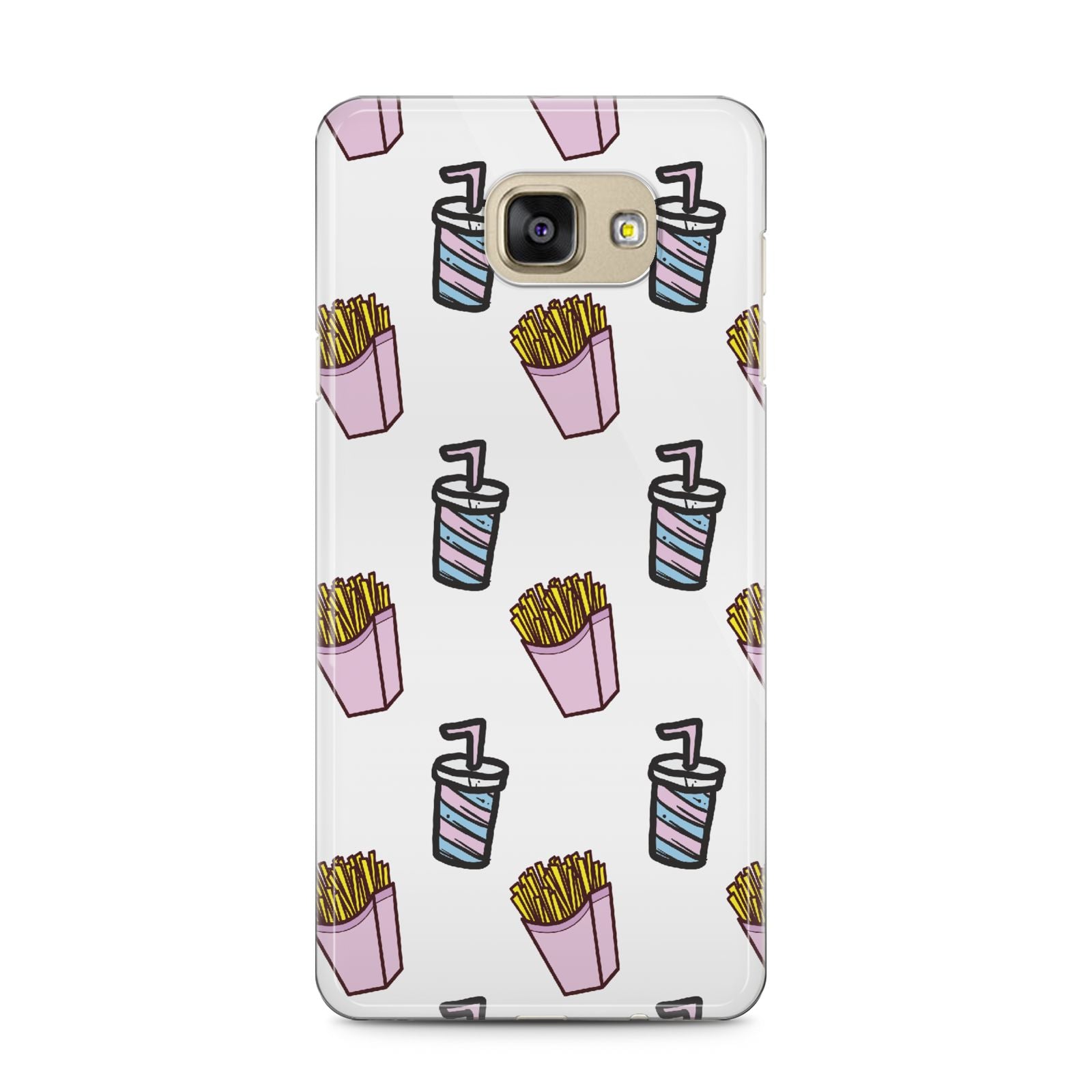 Fries Shake Fast Food Samsung Galaxy A5 2016 Case on gold phone