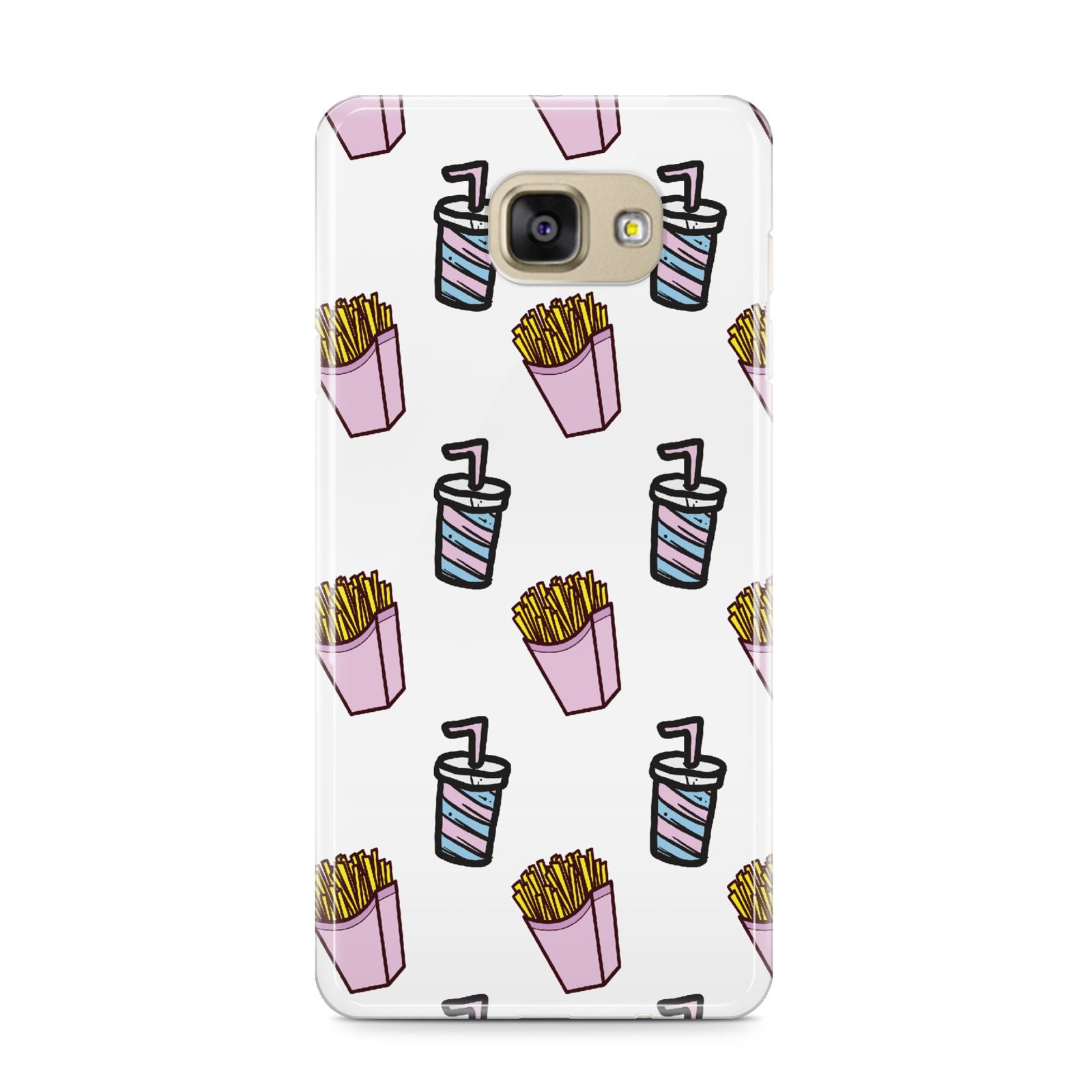 Fries Shake Fast Food Samsung Galaxy A9 2016 Case on gold phone