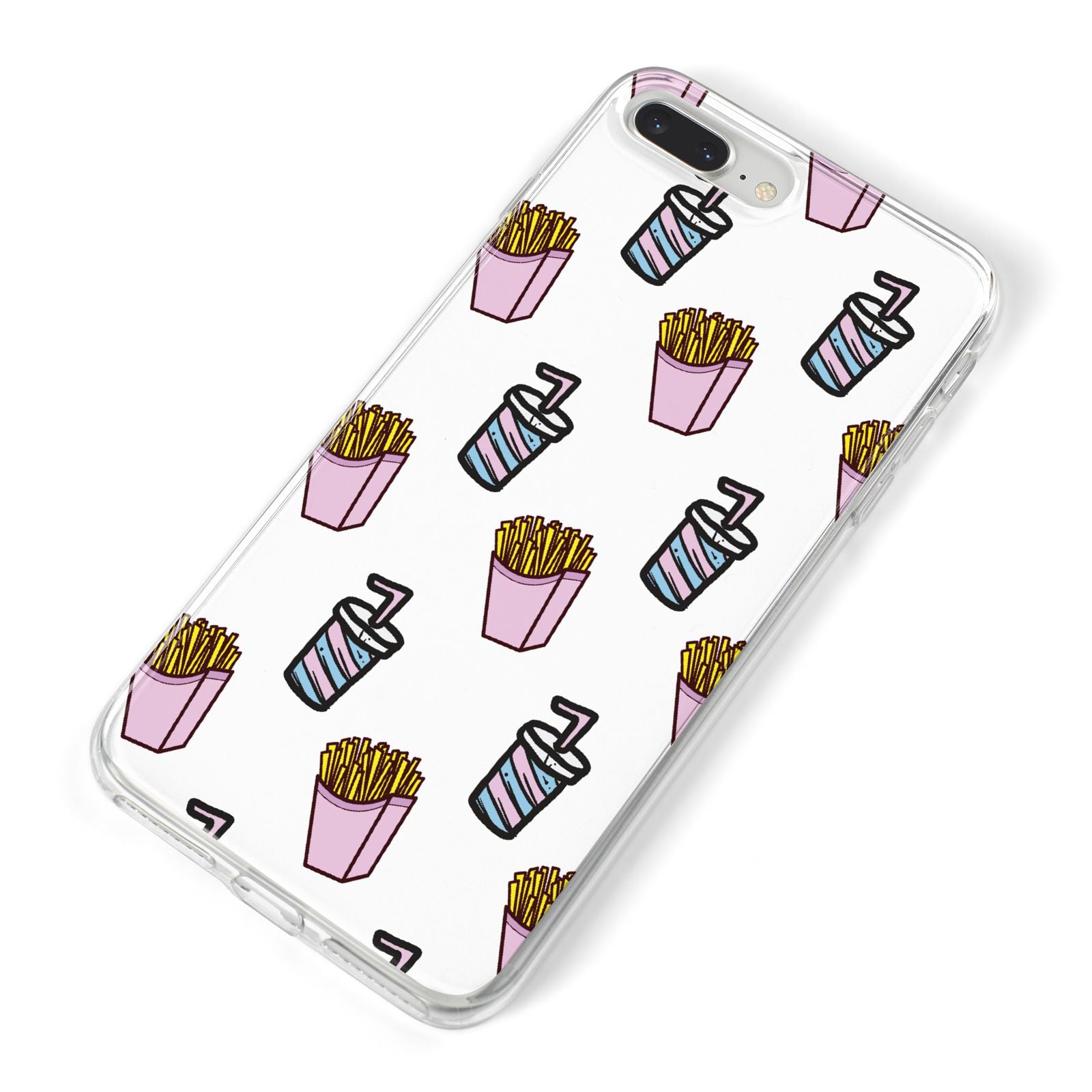 Fries Shake Fast Food iPhone 8 Plus Bumper Case on Silver iPhone Alternative Image