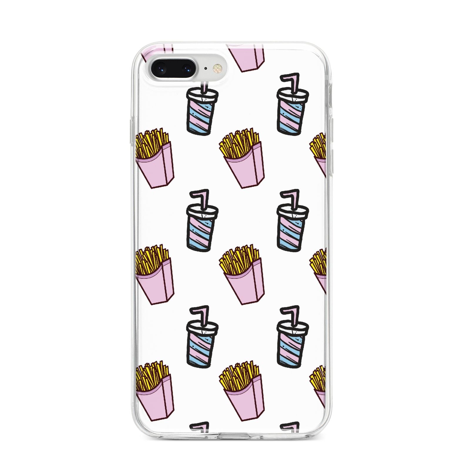 Fries Shake Fast Food iPhone 8 Plus Bumper Case on Silver iPhone
