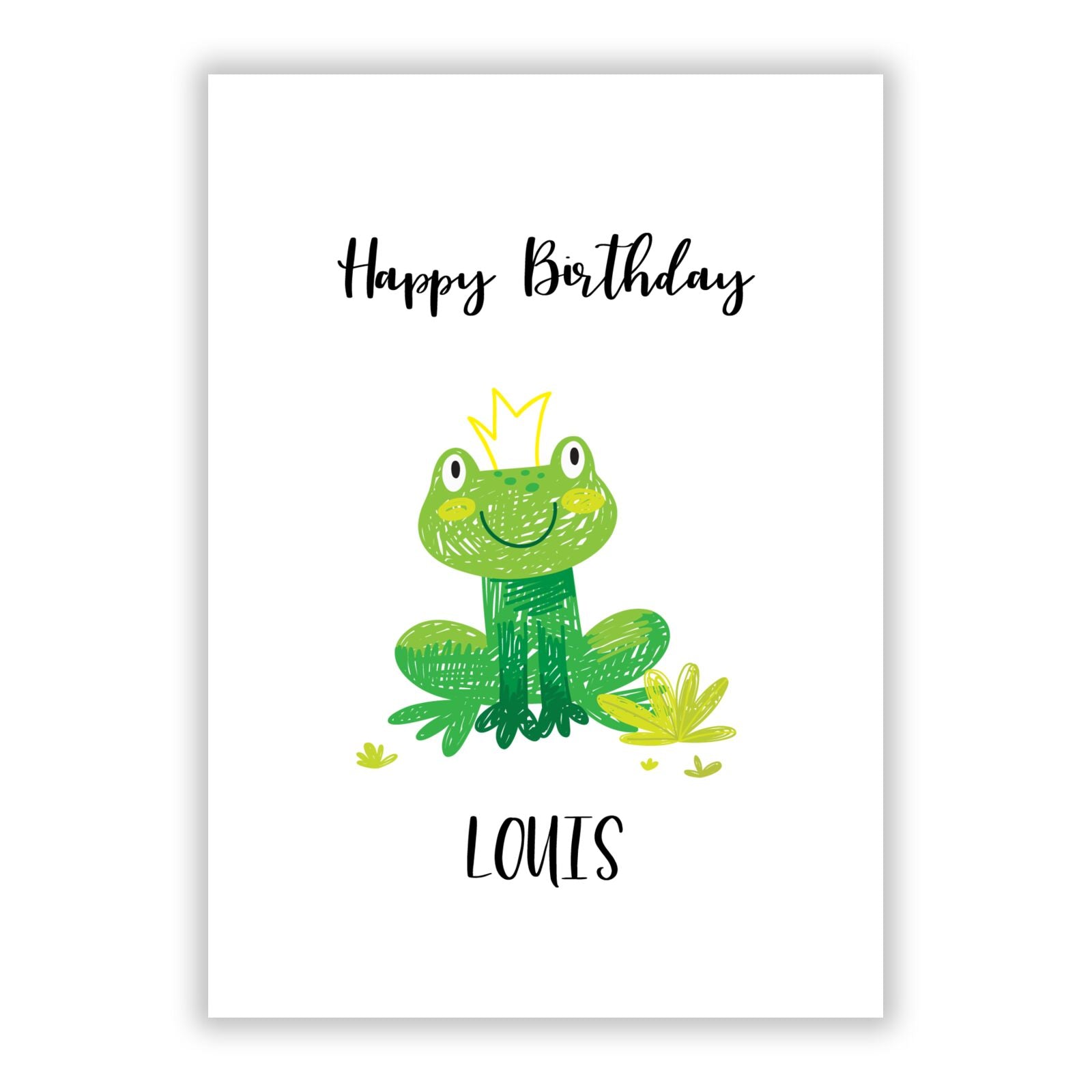 Frog Prince Custom A5 Flat Greetings Card