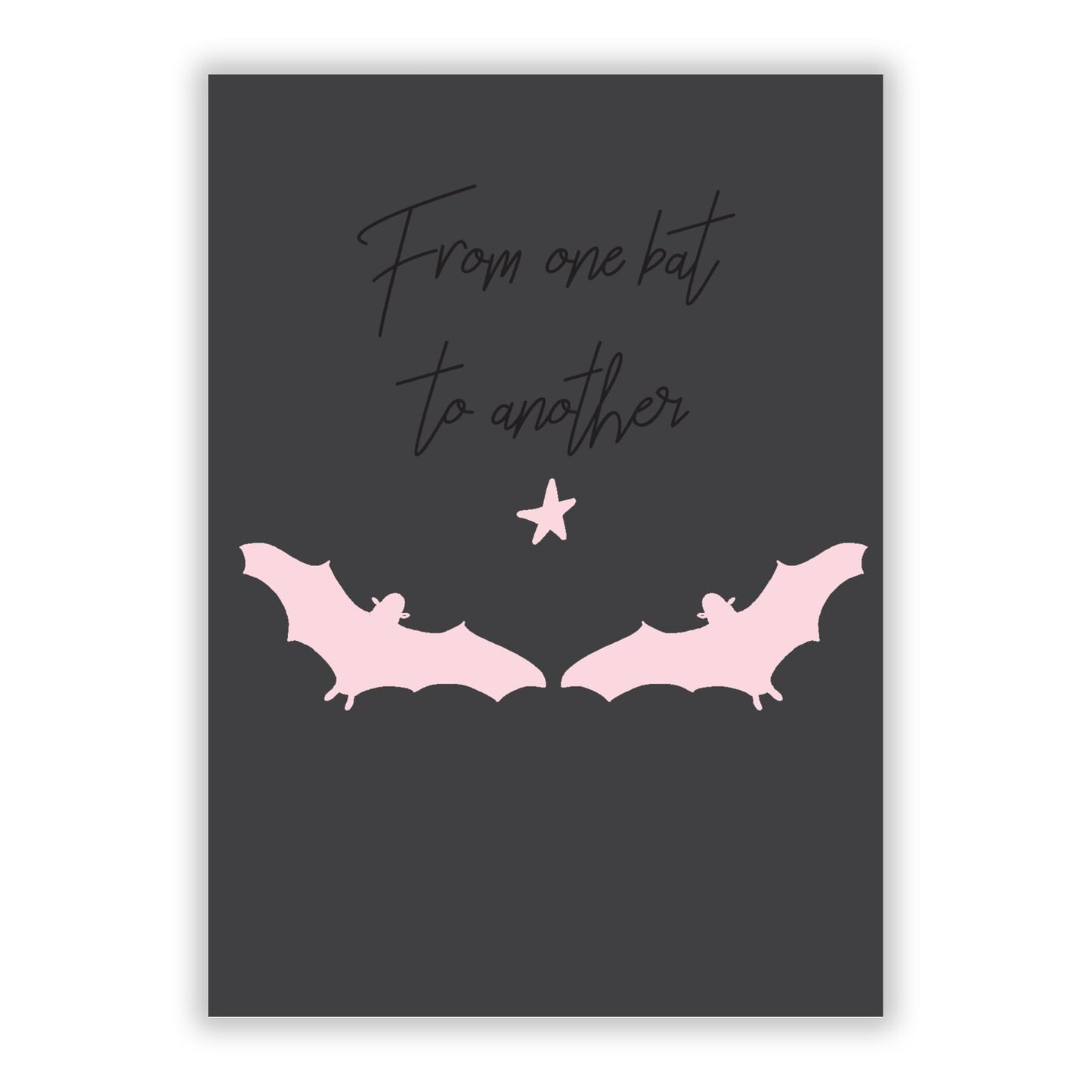 From One Bat To Another A5 Flat Greetings Card