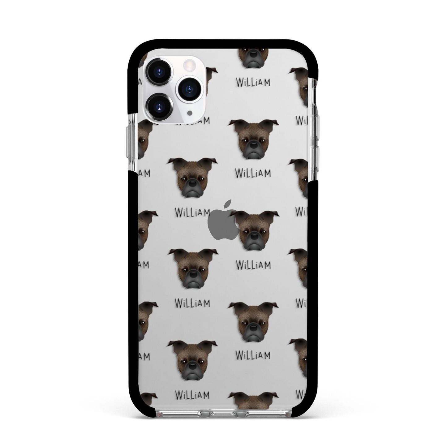 Frug Icon with Name Apple iPhone 11 Pro Max in Silver with Black Impact Case