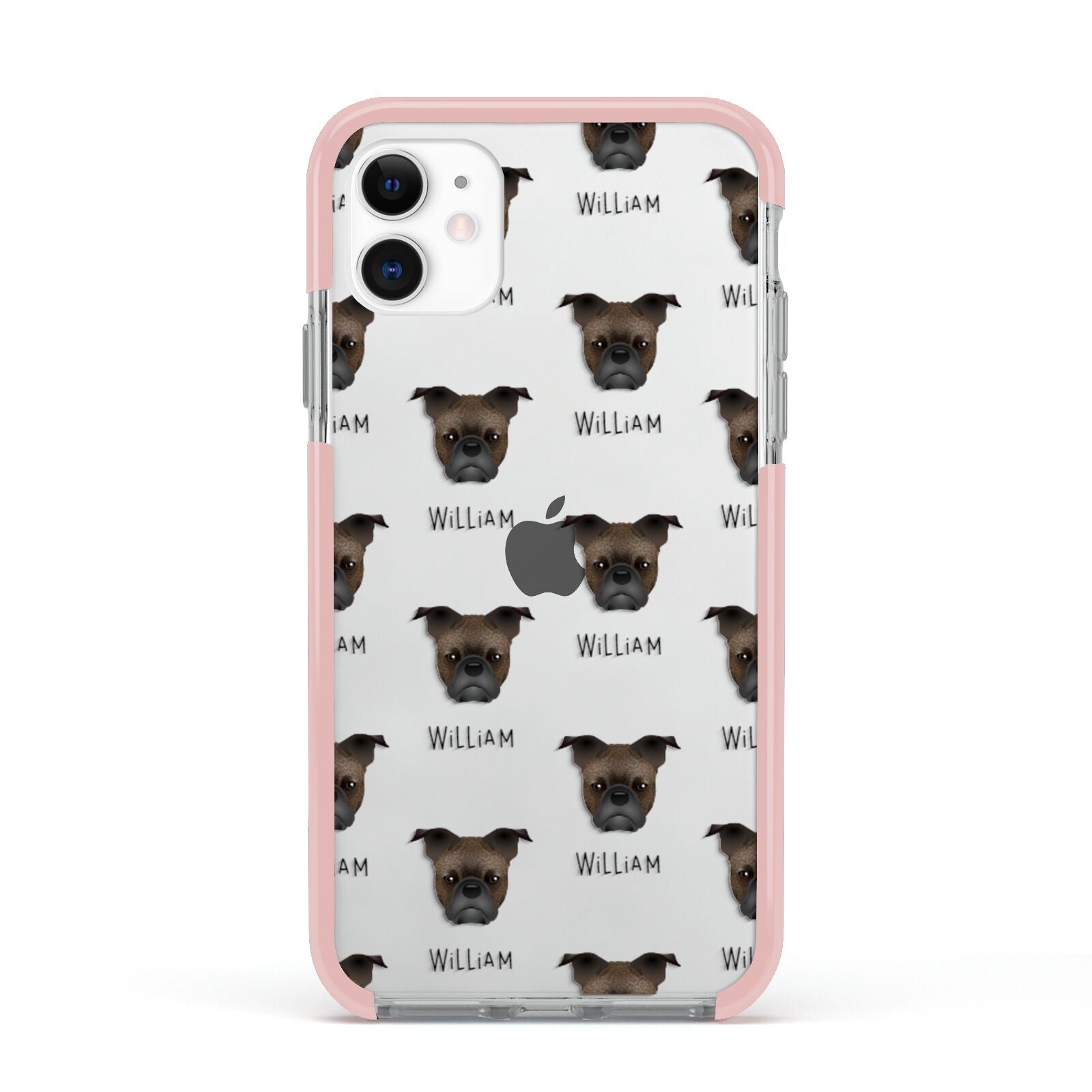 Frug Icon with Name Apple iPhone 11 in White with Pink Impact Case