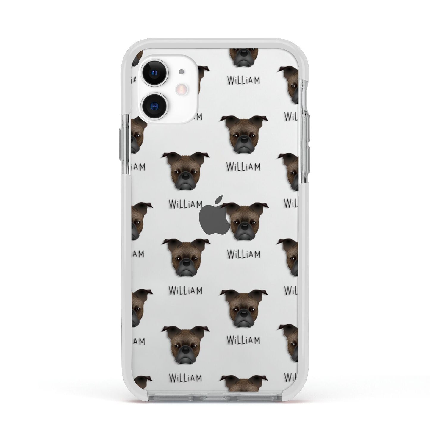 Frug Icon with Name Apple iPhone 11 in White with White Impact Case