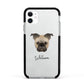 Frug Personalised Apple iPhone 11 in White with Black Impact Case
