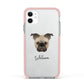 Frug Personalised Apple iPhone 11 in White with Pink Impact Case