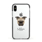 Frug Personalised Apple iPhone Xs Impact Case Black Edge on Silver Phone