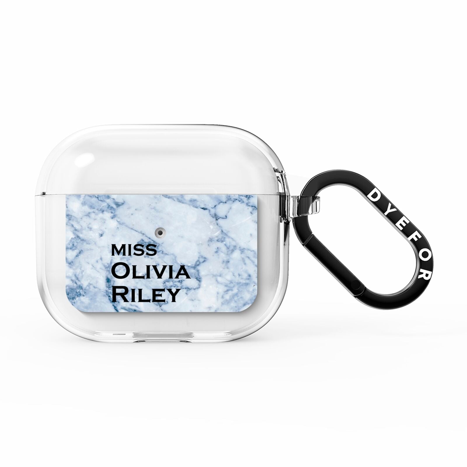 Full Name Grey Marble AirPods Clear Case 3rd Gen