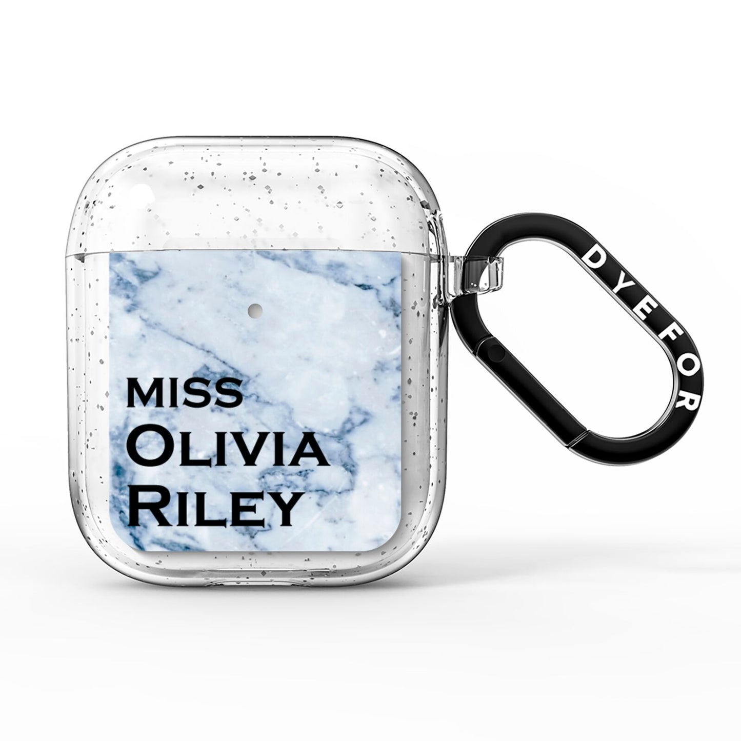 Full Name Grey Marble AirPods Glitter Case